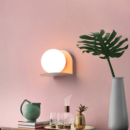 Simple Glass Wall Lamp for Bedroom Study Room