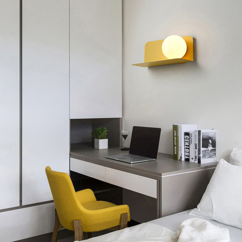 Simple Glass Wall Lamp for Bedroom Study Room