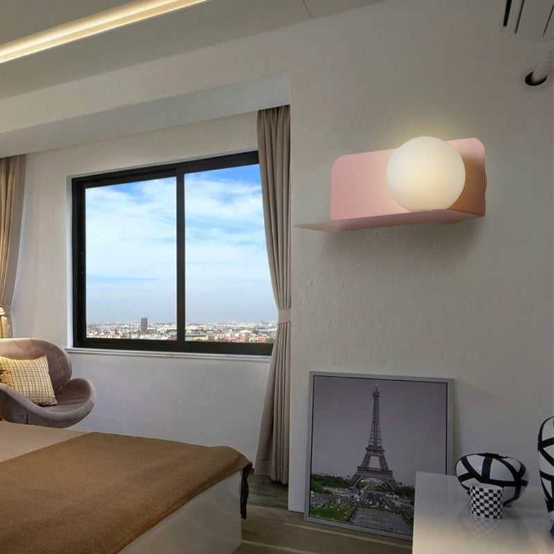 Simple Glass Wall Lamp for Bedroom Study Room