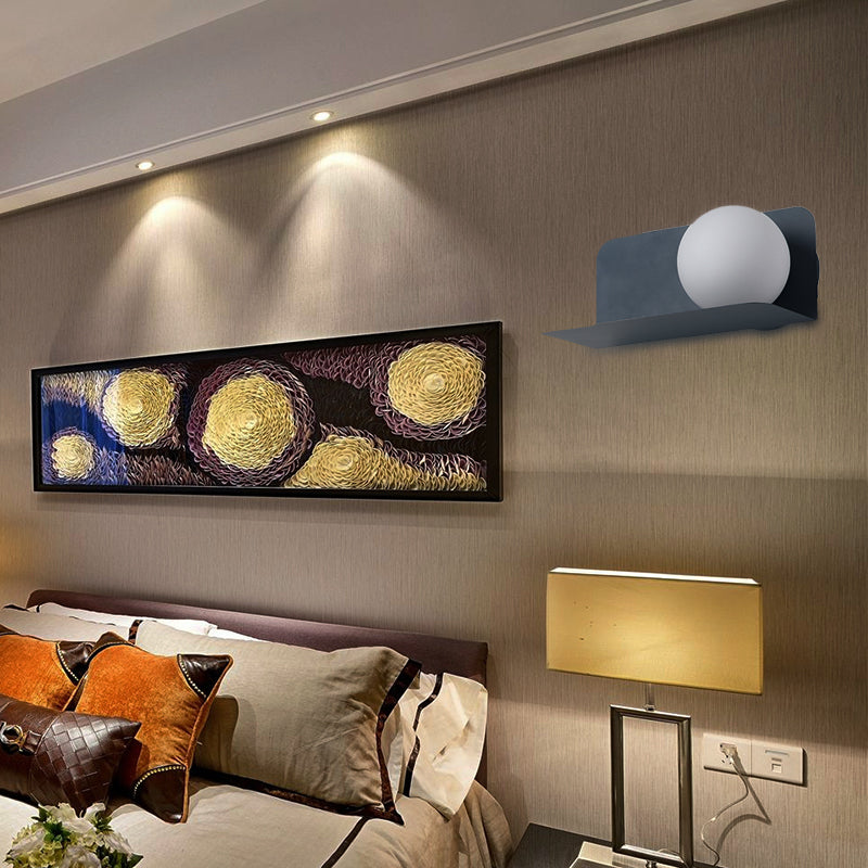 Simple Glass Wall Lamp for Bedroom Study Room