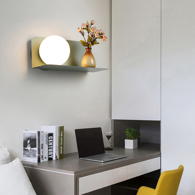 Simple Glass Wall Lamp for Bedroom Study Room