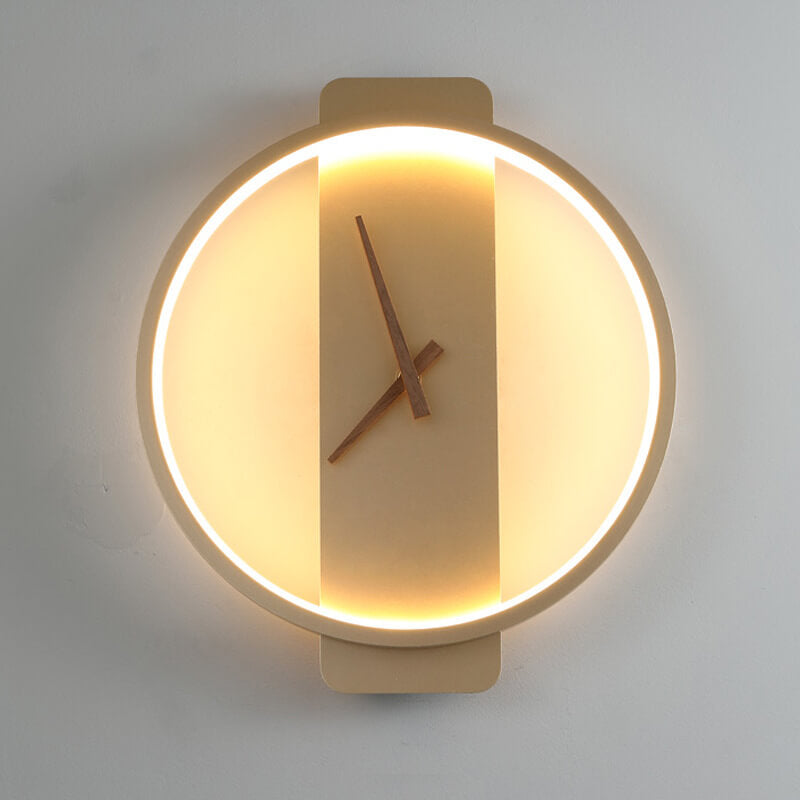 Contemporary Round LED Wall Clock Lamp