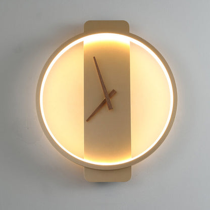 Contemporary Round LED Wall Clock Lamp
