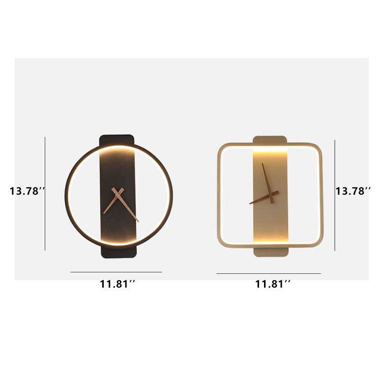 Contemporary Round LED Wall Clock Lamp
