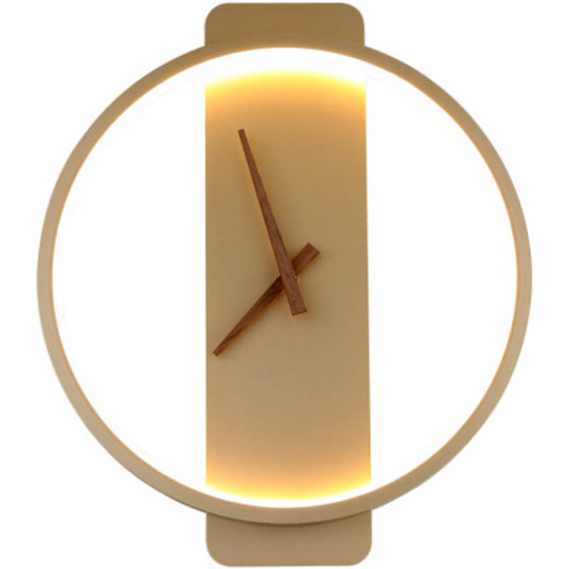 Contemporary Round LED Wall Clock Lamp