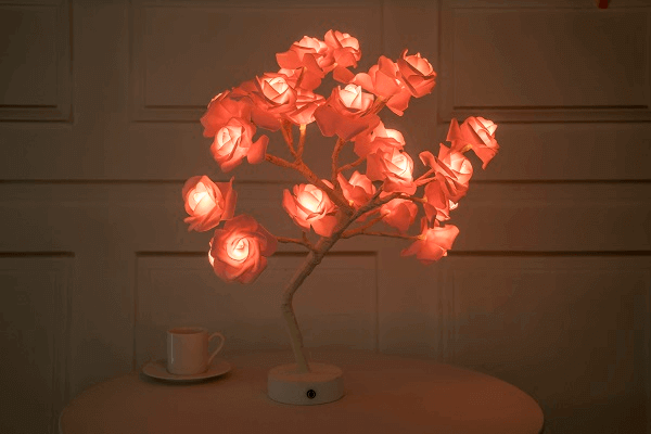 Pretty LED Rose Night Light Table Lamp for Bedroom