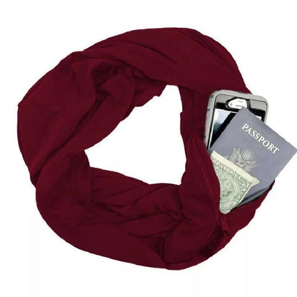 Cozy Neck Scarf with Secret Pocket for Cold Weather