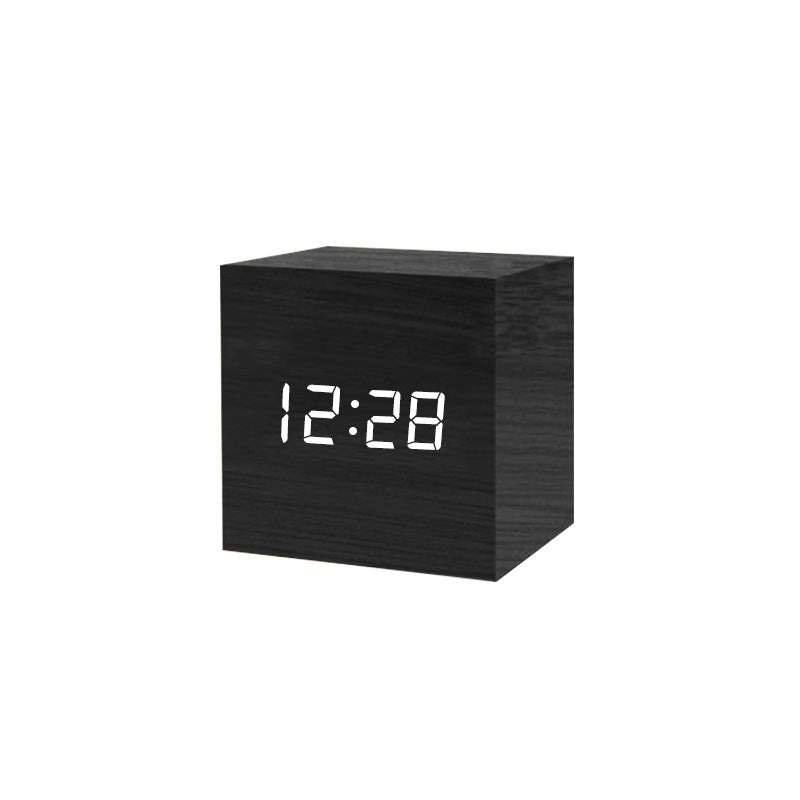 Smart Wood LED Digital Alarm Clock with Sound Control - Cofik