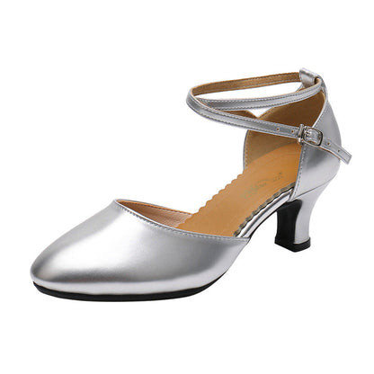 Comfortable Latin Dance Shoes Low Medium Heel Shoes - Cofik