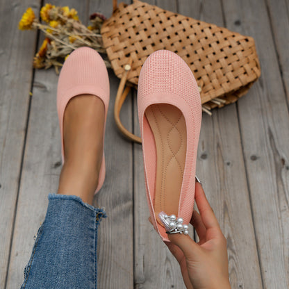 Comfortable Round Toe Bean Flats