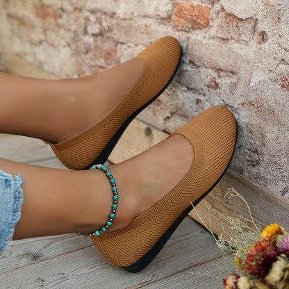 Comfortable Round Toe Bean Flats