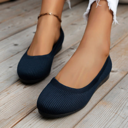 Comfortable Round Toe Bean Flats