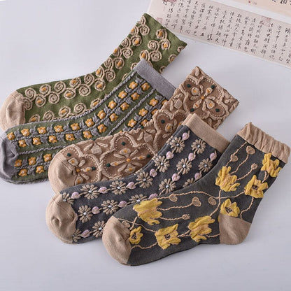Colorful Womens Flower Patterned Socks (10 Pack)