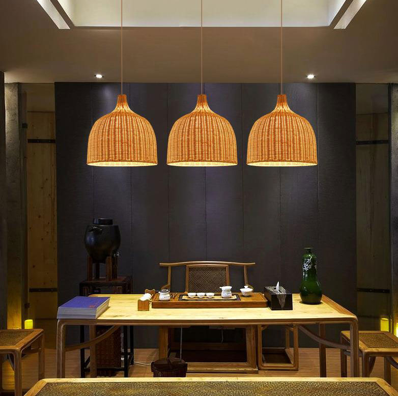 Natural Woven Pendant Lamp for Kitchen Island