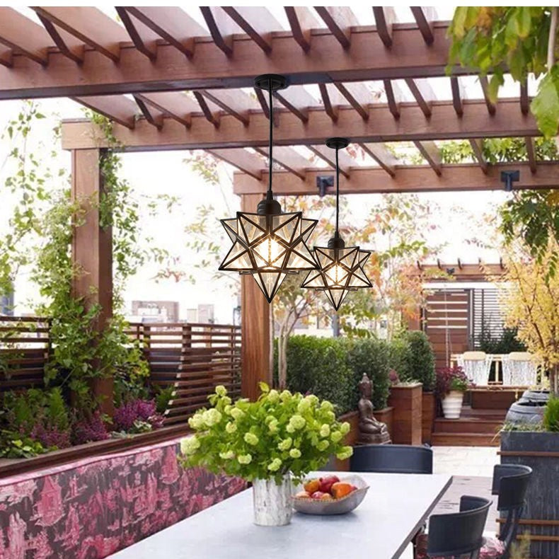 Beautiful Star Shaped Glass Pendant Lighting