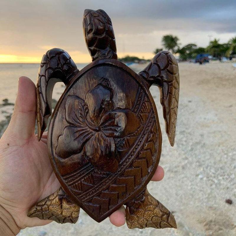 Handcrafted Wooden Sea Turtle Figurine