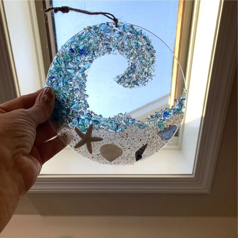 Colorful Glass Wave Coast Decoration