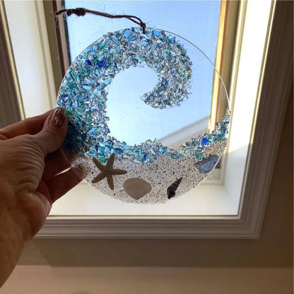 Colorful Glass Wave Coast Decoration