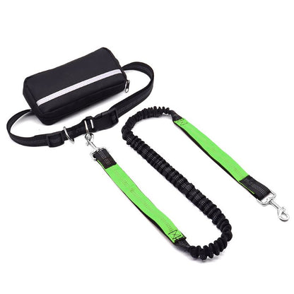 Adjustable Dog Running Leash with Pouch Bag