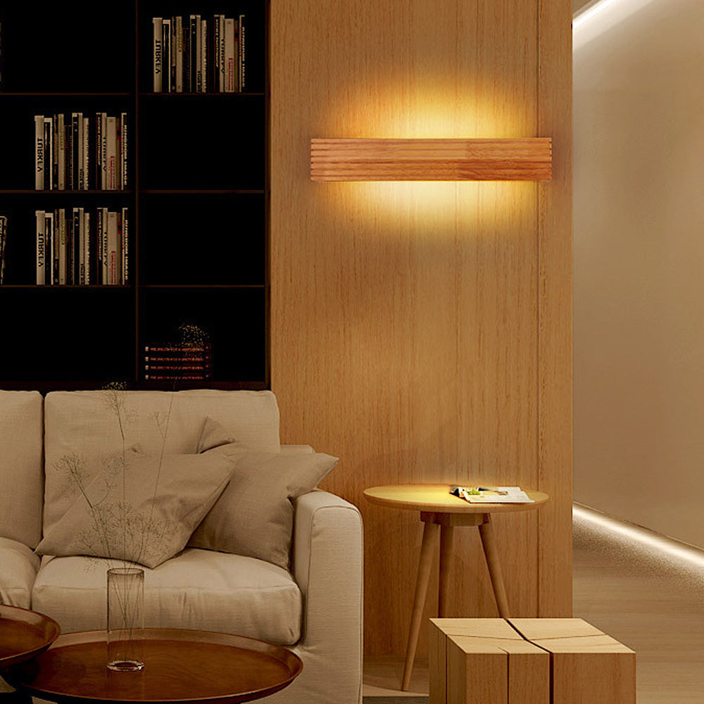 Contemporary Wood LED Sconce Light