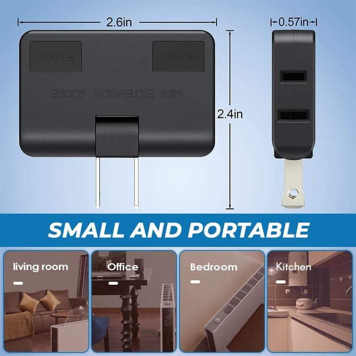 Flexible 3 Way EU Plug Adapter