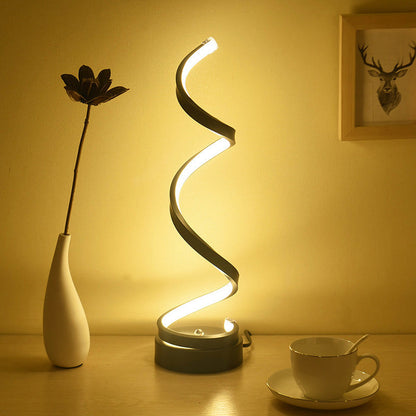 Simple Metal Desk Lamp with Round Base and LED Light