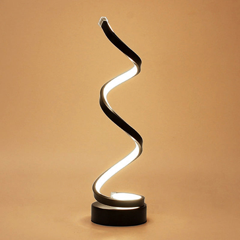 Simple Metal Desk Lamp with Round Base and LED Light