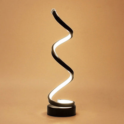 Simple Metal Desk Lamp with Round Base and LED Light