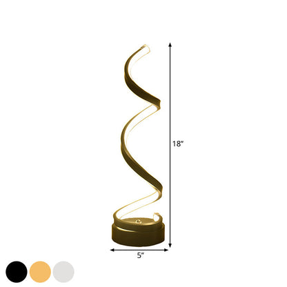 Simple Metal Desk Lamp with Round Base and LED Light