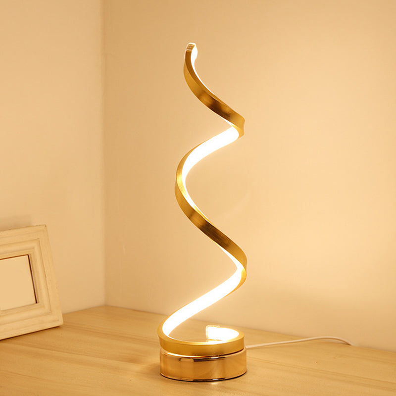 Simple Metal Desk Lamp with Round Base and LED Light