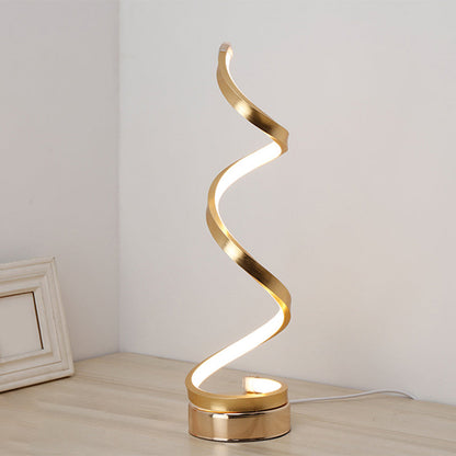 Simple Metal Desk Lamp with Round Base and LED Light