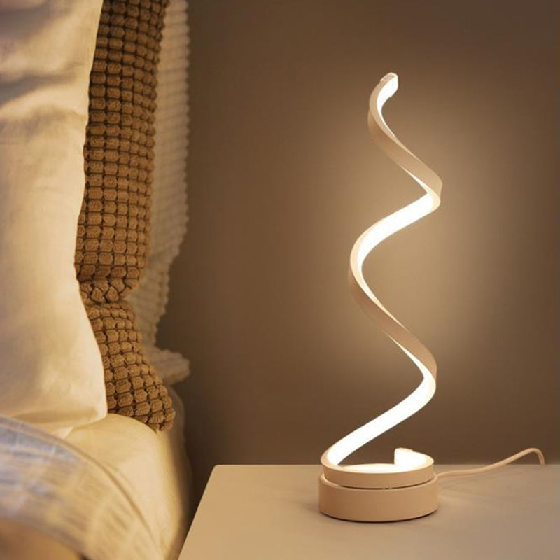 Simple Metal Desk Lamp with Round Base and LED Light