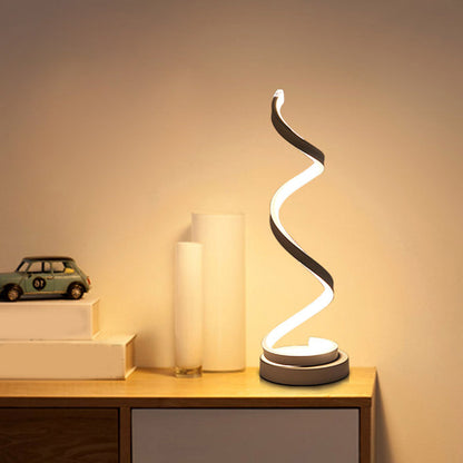 Simple Metal Desk Lamp with Round Base and LED Light
