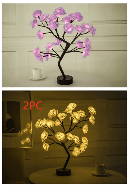 Pretty LED Rose Night Light Table Lamp for Bedroom