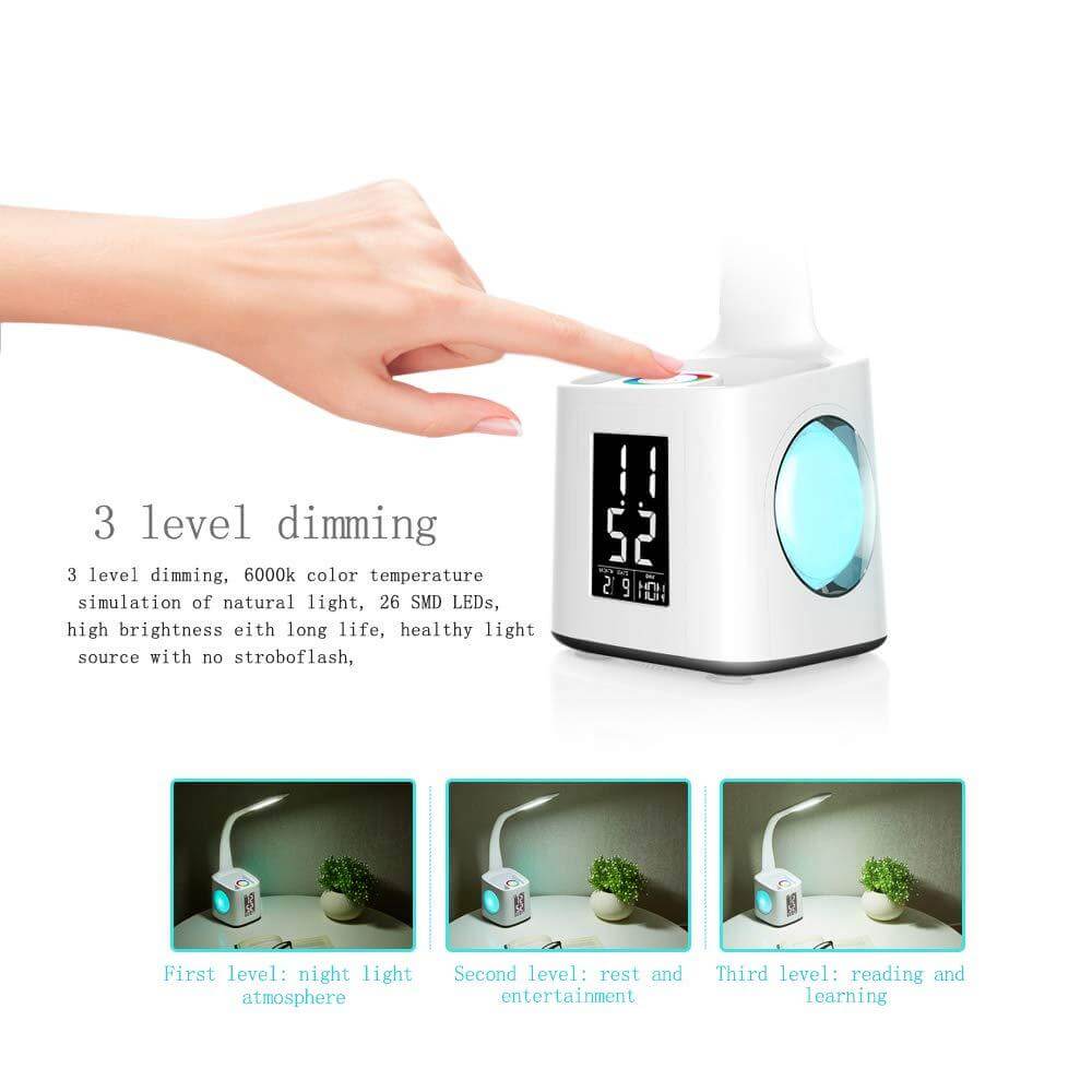 Colorful LED Kids Desk Lamp with USB Charger & Nightlight