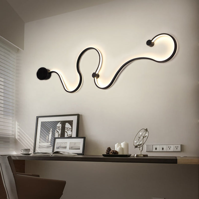 Simple Modern Black LED Wall Lamp