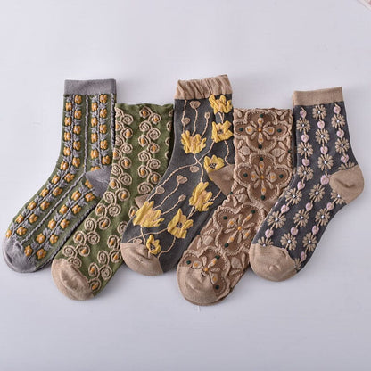 Colorful Womens Flower Patterned Socks (10 Pack)
