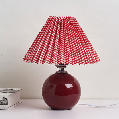 Simple Ceramic Desk Lamp with Folded Shade