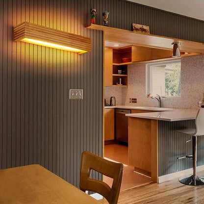 Contemporary Wooden LED Sconce Light