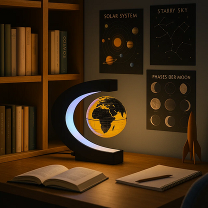 Glowing LED Floating Globe Lamp with Magnetic Base