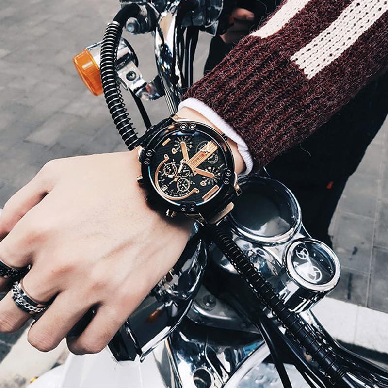 Modern Stainless Steel Quartz Chrono Watch