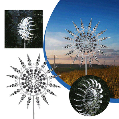 Decorative Outdoor Silver Windmill Garden Ornament