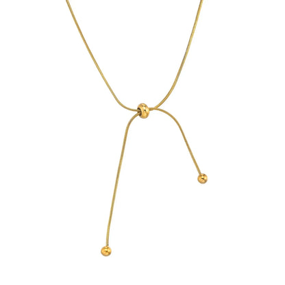 Gold Adjustable Tassel Snake Chain Necklace