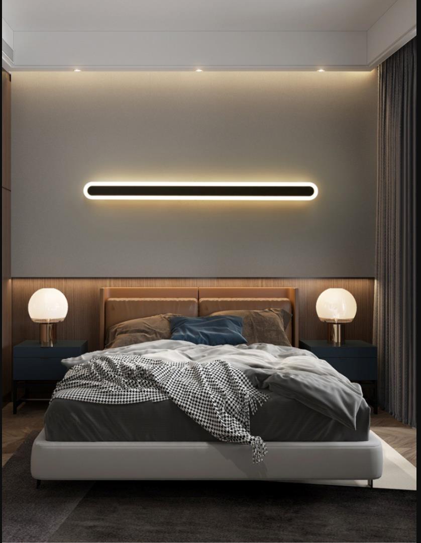 Slim LED Wall Light Fixtures in Black and White