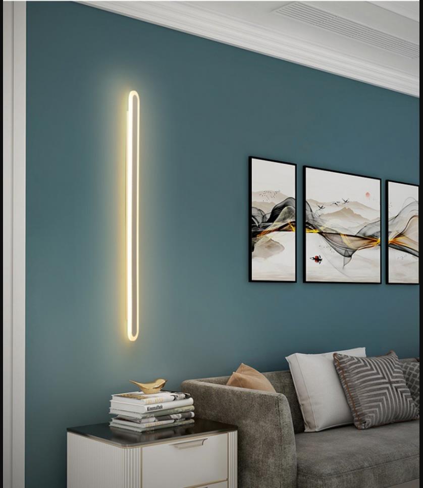 Slim LED Wall Light Fixtures in Black and White