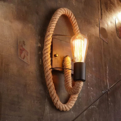 Rustic Brown Pendant Wall Lamp - Cofik