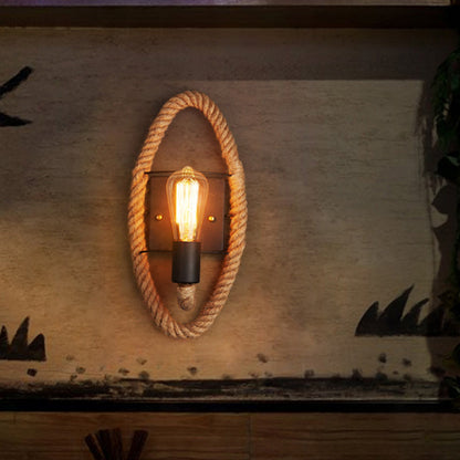 Rustic Brown Pendant Wall Lamp