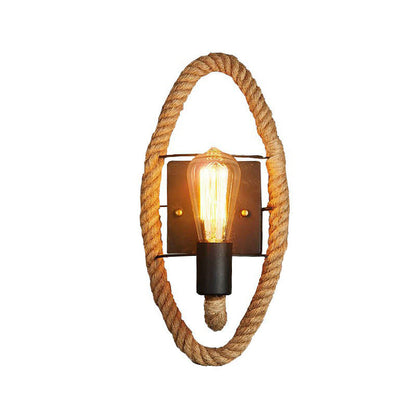 Rustic Brown Pendant Wall Lamp