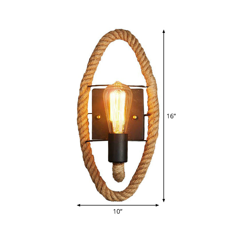 Rustic Brown Pendant Wall Lamp