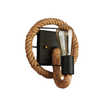 Rustic Brown Pendant Wall Lamp